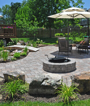 Landscape design in backyard area, completed by Embassy Landscape Group.