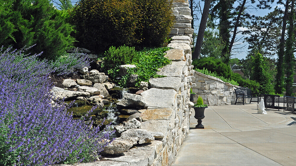 Landscape design at Benedictine College in Atchison, KS completed by Embassy Landscape Group.