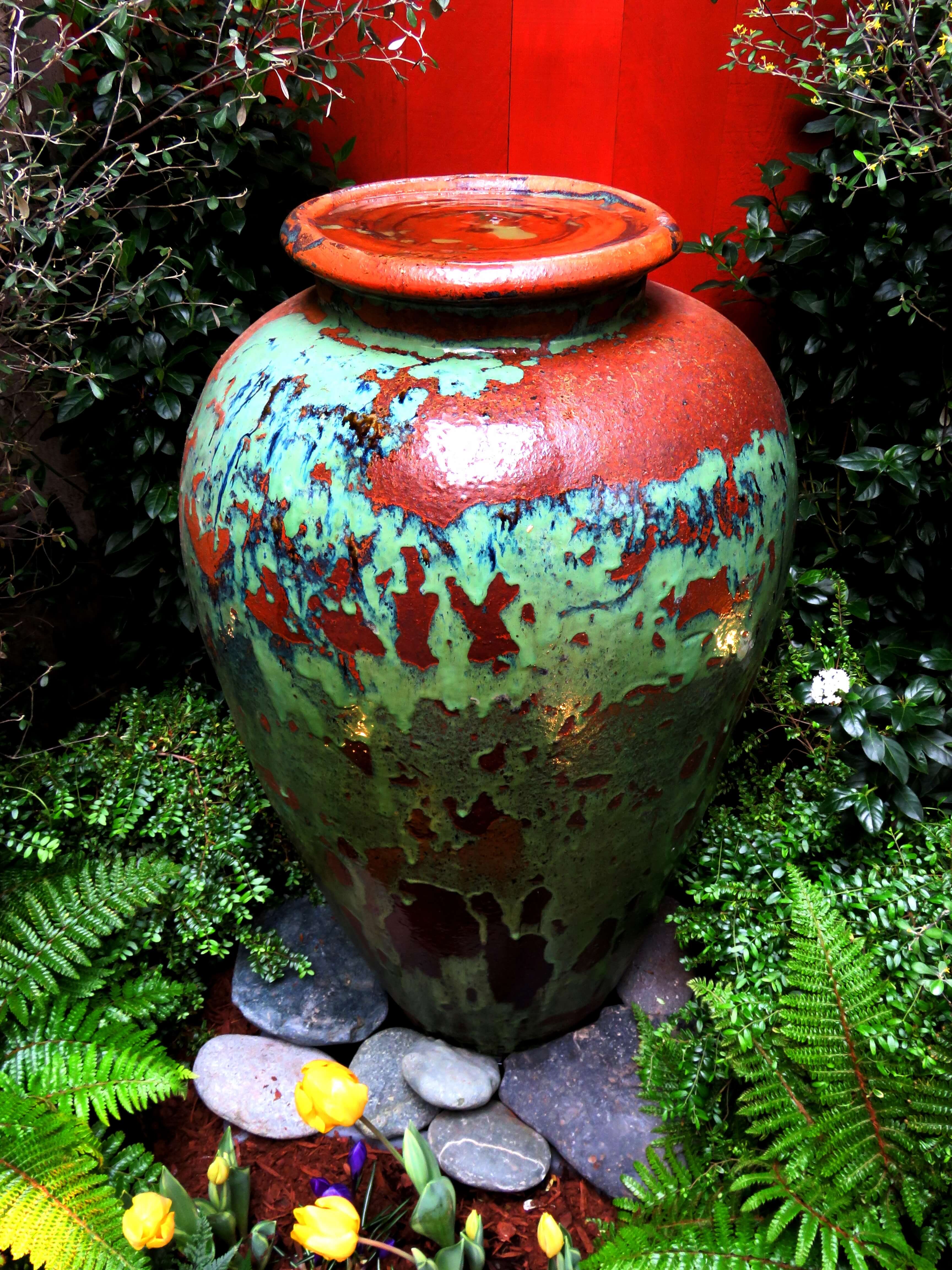 vase in garden